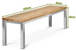 OUTFLEXX Classic Bank, Silber/natur, Edelstahl/recycled FSC-Teak, 200 X 40 X 45 Cm -Gartenmöbel 21707 5.jpg