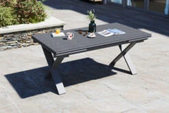 OUTFLEXX Ausziehtisch, Silber, Alu/Spraystone, 180/280x100cm, Schubladenauszug 11 OUTFLEXX Ausziehtisch, Silber, Alu/Spraystone, 180/280x100cm, Schubladenauszug -Gartenmöbel 21749 02.jpg