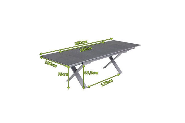 OUTFLEXX Ausziehtisch, Silber, Alu/Spraystone, 180/280x100cm, Schubladenauszug 5 OUTFLEXX Ausziehtisch, Silber, Alu/Spraystone, 180/280x100cm, Schubladenauszug – Bild 5