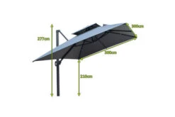 OUTFLEXX Ampelschirm, Anthrazit, Aluminium/Polyester, 300x300cm, Quadratisch -Gartenmöbel 21787 5.jpg