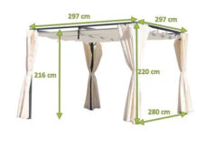 OUTFLEXX Pergola, Anthrazit/creme, Stahl, Pulverbeschichtet, 300x300x220 Cm -Gartenmöbel 21813 5.jpg