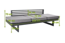 STERN Holly Dining-Bank/Liege, Anthrazit, Aluminium, 216x80x73 Cm, Inkl. Polster Grau Meliert -Gartenmöbel 21890 5.jpg