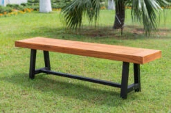 OUTFLEXX Bank, Natur/schwarz, Akazie, 160 X 36,5 X 45 Cm