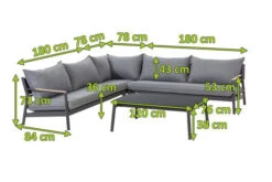 OUTFLEXX Monti Ecklounge, Dunkelgrau, Alu/FSC®-Teakholz/Polyester, 4-5 Personen, Inkl. Loungetisch Und Polster -Gartenmöbel 21927 mass.jpg