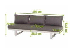 SIENA GARDEN Avenia Dining-Bank/Liege, Matt Weiß-grau/stone Grey, Aluminium, 73x195x70 Cm, Inkl. Sitz-und Rückenkissen -Gartenmöbel 21999 5.jpg