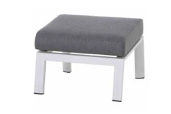 Bestseller 17 SIENA GARDEN Valencia Loungehocker, Matt Weiß-grau/stone Grey, Alu/Ranotex®-Gewebe, 59x60x43 Cm