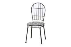 Bestseller 23 SIENA GARDEN Como Stapelstuhl, Matt Schwarz, Stahl/Keramik, 49x43x93,5 Cm, Mit Mosaikoptik