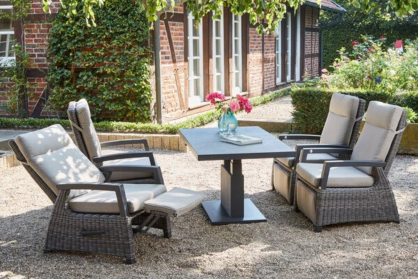 SIENA GARDEN Corido/Bellani Grau Loungeset, Charcoal/anthrazit/grau, Alu/Gardino®-Geflecht, Lifttisch 140x85 Cm, 4 Relaxsessel 14 SIENA GARDEN Corido/Bellani Grau Loungeset, Charcoal/anthrazit/grau, Alu/Gardino®-Geflecht, Lifttisch 140x85 Cm, 4 Relaxsessel – Bild 14