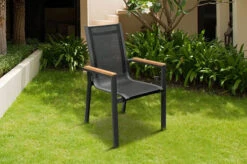 OUTFLEXX Esstischgarnitur, OUTFLEXX® Anthrazit Matt, Alu / Teak / Textil, Tisch 150/210x90cm, 4 Stapelsessel, 2 Multipo -Gartenmöbel 22171 4.jpg