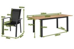 OUTFLEXX Esstischgarnitur, OUTFLEXX® Anthrazit Matt, Alu / Teak / Textil, Ausziehtisch 150/210x90cm, 4 Stapelsessel -Gartenmöbel 22176 5.jpg