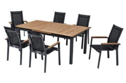 OUTFLEXX Esstischgarnitur, OUTFLEXX® Anthrazit Matt, Alu / Teak / Textil, Tisch 180/240x100cm, 6 Stapelsessel 29 OUTFLEXX Esstischgarnitur, OUTFLEXX® Anthrazit Matt, Alu / Teak / Textil, Tisch 180/240x100cm, 6 Stapelsessel -Gartenmöbel 22187 15.jpg