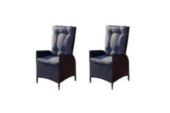 Bestseller 21 OUTFLEXX 2er Set Dining Sessel, Schwarz, Polyrattan, Je 55 X 65 X 112 Cm, Rücken Stufenlos Verstellbar