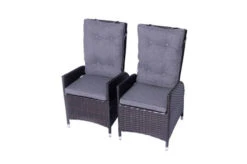 Bestseller 11 OUTFLEXX 2er Set Dining Sessel, Braun, Polyrattan, Je 55 X 65 X 112 Cm, Rücken Stufenlos Verstellbar