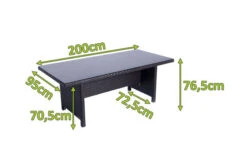 OUTFLEXX Esstisch, Braun, Polyrattan, 200x95cm, Tischplatte Spraystone, 6mm, Aufliegend -Gartenmöbel 22287 5.jpg