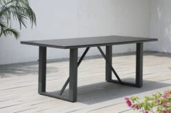 OUTFLEXX Esstisch, Anthrazit, Aluminium, Glaskeramik, 200x90 Cm