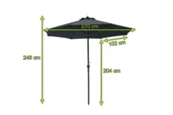 OUTFLEXX Mittelstockschirm, Anthrazit, Aluminium, Ø 270 Cm, Rund 5 OUTFLEXX Mittelstockschirm, Anthrazit, Aluminium, Ø 270 Cm, Rund -Gartenmöbel 22323 3.jpg