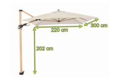 DOPPLER Alu Wood Pendelschirm, Natur, Alu/Polyester, 300x220 Cm, Mit Kurbel, Holzoptik -Gartenmöbel 22336 5.jpg