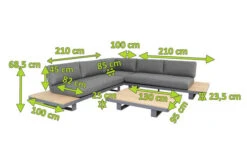 OUTFLEXX Ecklounge, Grau, Alu/Akazie Im Teak Look, 5 Personen, Inkl. Polster In Grau, Tisch 130x95 Cm -Gartenmöbel 22366 5.jpg