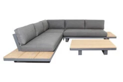 OUTFLEXX Ecklounge, Grau, Alu/Akazie Im Teak Look, 5 Personen, Inkl. Polster In Grau, Tisch 130x95 Cm -Gartenmöbel 22366 7.jpg