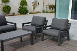 OUTFLEXX Loungemöbel, Anthrazit, Alu/Olefin, 4 Personen, Loungetisch 120x60 Cm