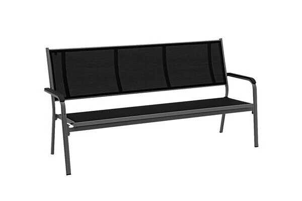 KETTLER BasicPlus 3er Bank, Anthrazit, Alu/Textilene, 67x97x191, 0310612-7000 1 KETTLER BasicPlus 3er Bank, Anthrazit, Alu/Textilene, 67x97x191, 0310612-7000