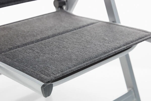 KETTLER BasicPlus Padded Multipositionssessel, Silber/anthrazit, Alu/Textilene, 0301201-9000, Verstellbare Rückenlehne 7 KETTLER BasicPlus Padded Multipositionssessel, Silber/anthrazit, Alu/Textilene, 0301201-9000, Verstellbare Rückenlehne – Bild 7