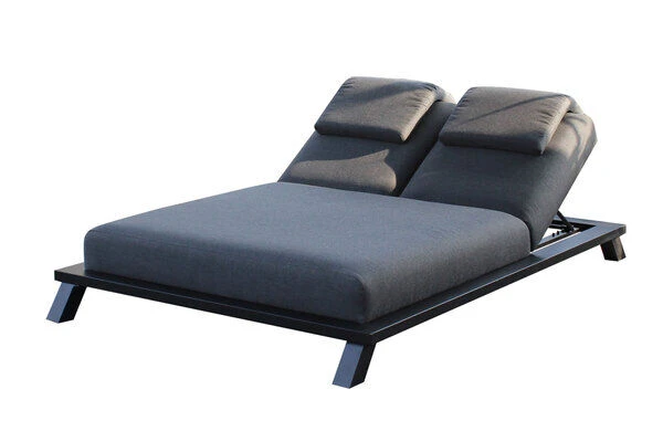 OUTFLEXX Exklusivmodell Blain Doppelliege, Sooty, Alu/Sunbrella, 210 X 144 X 34 Cm, Inkl. Verstellbarer Rückenlehne 2 OUTFLEXX Exklusivmodell Blain Doppelliege, Sooty, Alu/Sunbrella, 210 X 144 X 34 Cm, Inkl. Verstellbarer Rückenlehne – Bild 2