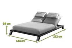 OUTFLEXX Exklusivmodell Blain Doppelliege, Flanelle, Alu/Sunbrella, 222 X 144 X 38 Cm, Inkl. Verstellbarer Rückenlehne -Gartenmöbel 22851 3.jpg