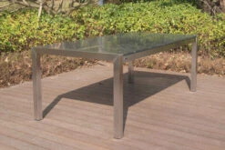 STERN Esstischgarnitur, Silber/grau, Edelstahl/Textilene, Tisch 200 X 100 Cm, 2 Teilige Tischplatte, 4 Stapelsessel, Hohe Rückenlehne, 2 Multipo, Padded 14 STERN Esstischgarnitur, Silber/grau, Edelstahl/Textilene, Tisch 200 X 100 Cm, 2 Teilige Tischplatte, 4 Stapelsessel, Hohe Rückenlehne, 2 Multipo, Padded -Gartenmöbel 22906 05.jpg