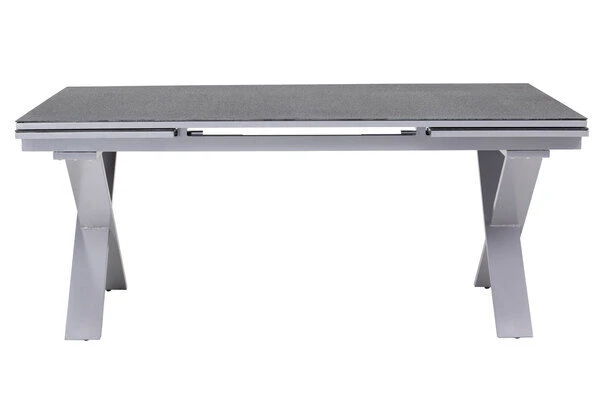 KETTLER Granada Esstischgarnitur, Silber / Anthrazit, Alu / Spraystone / Teak, Tisch 180/280x100cm, 10 Multipositionssessel 10 KETTLER Granada Esstischgarnitur, Silber / Anthrazit, Alu / Spraystone / Teak, Tisch 180/280x100cm, 10 Multipositionssessel – Bild 10