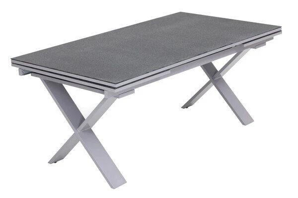 KETTLER Granada Esstischgarnitur, Silber / Anthrazit, Alu / Spraystone / Teak, Tisch 180/280x100cm, 10 Multipositionssessel 4 KETTLER Granada Esstischgarnitur, Silber / Anthrazit, Alu / Spraystone / Teak, Tisch 180/280x100cm, 10 Multipositionssessel – Bild 4