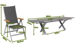 KETTLER Granada Esstischgarnitur, Silber / Anthrazit, Alu / HPL / Teak, Tisch 180/280x100cm, 6 Multipositionssessel -Gartenmöbel 23049 5.jpg