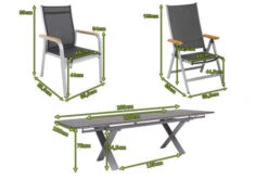 KETTLER Granada Esstischgarnitur, Silber / Anthrazit, Alu / HPL / Teak, Tisch 180/280x100cm, 8 Stapelsessel, 2 Multipo -Gartenmöbel 23057 5.jpg