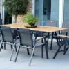 HARTMAN Silencio / Aruba Sitzgruppe, Xerix/natur, Alu/Teak, 6 Dining Sessel, 2 Multipo, 160/220x90cm, FSC-Teak Armlehnen