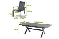 HARTMAN Xanadu / Alice Sitzgruppe, Xerix, Alu/Textilene/Glaskeramik, 4 Stapelsessel, 160/220x100cm -Gartenmöbel 23257 mass.jpg