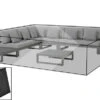 OUTFLEXX Premium Abdeckhaube Für Ecklounge, Schwarz, Z.B. 21820, 300 X 300 X 50 Cm, Wasserbeständig, Integriertes Zugband