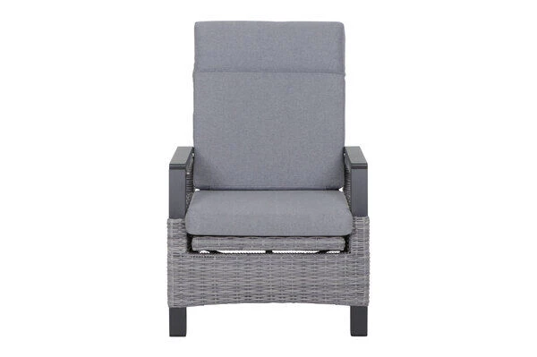 SIENA GARDEN Solea Dining Sessel, Anthrazit/blau, Alu/Gardino®-Geflecht, 71 X 84 X 98cm, Inkl. Fußhocker, Stufenlos Verstellbar 3 SIENA GARDEN Solea Dining Sessel, Anthrazit/blau, Alu/Gardino®-Geflecht, 71 X 84 X 98cm, Inkl. Fußhocker, Stufenlos Verstellbar – Bild 3