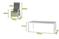 SIENA GARDEN Carlos/Corido Dining Set, Weiß/grau, Alu/Gardino®-Geflecht/Keramik, 220 X 100cm, Inkl. 6 Diningsessel -Gartenmöbel 23772 05.jpg