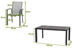 SIENA GARDEN Silva/Velia Dining Set, Anthrazit/grau, Alu/Ranotex®-Gewebe/Keramik, 160 X 90cm, Inkl. 4 Diningsessel 15 SIENA GARDEN Silva/Velia Dining Set, Anthrazit/grau, Alu/Ranotex®-Gewebe/Keramik, 160 X 90cm, Inkl. 4 Diningsessel -Gartenmöbel 23820 5.jpg