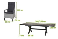 SIENA GARDEN Sincro/Corido Dining Set, Anthrazit/grau, Alu/Geflecht/Keramik, 200-260x100cm, Inkl. 4 Diningsessel -Gartenmöbel 23849 5.jpg