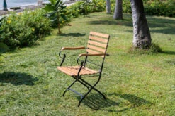 OUTFLEXX Sitzgruppe, Natur/schwarz, Stahl/FSC-Akazienholz, 120x80 Cm, 4 Klappstühle, Pulverbeschichtet, Verzinkt, Mit Armlehnen -Gartenmöbel 23883 03.jpg