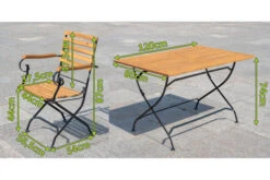 OUTFLEXX Sitzgruppe, Natur/schwarz, Stahl/FSC-Akazienholz, 120x80 Cm, 4 Klappstühle, Pulverbeschichtet, Verzinkt, Mit Armlehnen -Gartenmöbel 23883 05.jpg