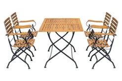 OUTFLEXX Sitzgruppe, Natur/schwarz, Stahl/FSC-Akazienholz, 120x80 Cm, 4 Klappstühle, Pulverbeschichtet, Verzinkt, Mit Armlehnen -Gartenmöbel 23883 11.jpg