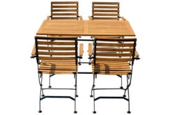 OUTFLEXX Sitzgruppe, Natur/schwarz, Stahl/FSC-Akazienholz, 120x80 Cm, 4 Klappstühle, Pulverbeschichtet, Verzinkt, Mit Armlehnen -Gartenmöbel 23883 13.jpg