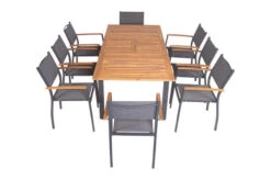 VILLANA Esstischgarnitur, Anthrazit/grau, Alu/ FSC-Akazienholz, Ausziehtisch 150/200 Cm, 8 Stapelstühle -Gartenmöbel 23911 15.jpg