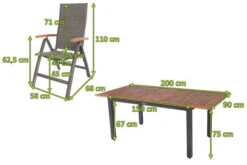 VILLANA Esstischgarnitur, Anthrazit/grau, Alu/ FSC-Akazienholz, Ausziehtisch 150/200 Cm, 6 Multipositionssessel 22 VILLANA Esstischgarnitur, Anthrazit/grau, Alu/ FSC-Akazienholz, Ausziehtisch 150/200 Cm, 6 Multipositionssessel -Gartenmöbel 23913 05.jpg
