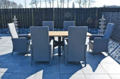 OUTFLEXX Belgium/Malaga Set, Anthrazit/flanelle, Recycled Teak/Alu/Sunbrella, 220x100cm, 6 Sessel, Rustikal Gebürstet, Verstellbare Rückenlehne -Gartenmöbel 28884 12.JPG