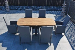 OUTFLEXX Belgium/Malaga Set, Anthrazit/flanelle, Recycled Teak/Alu/Sunbrella, 220x100cm, 6 Sessel, Rustikal Gebürstet, Verstellbare Rückenlehne -Gartenmöbel 28884 13.JPG