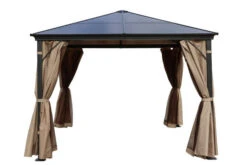 OUTFLEXX Profi Hardtop Pavillon, Grau, Aluminium, 3 X 3m Mit Seitenteilen Und Insektennetz -Gartenmöbel 2 13585.jpg