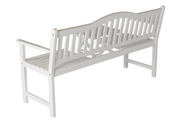 VILLANA Gartenbank, Weiß, Akazienholz, 152 X 59 X 86 Cm, 2-3 Personen, Klapptisch-Funktion 7 VILLANA Gartenbank, Weiß, Akazienholz, 152 X 59 X 86 Cm, 2-3 Personen, Klapptisch-Funktion – Bild 7